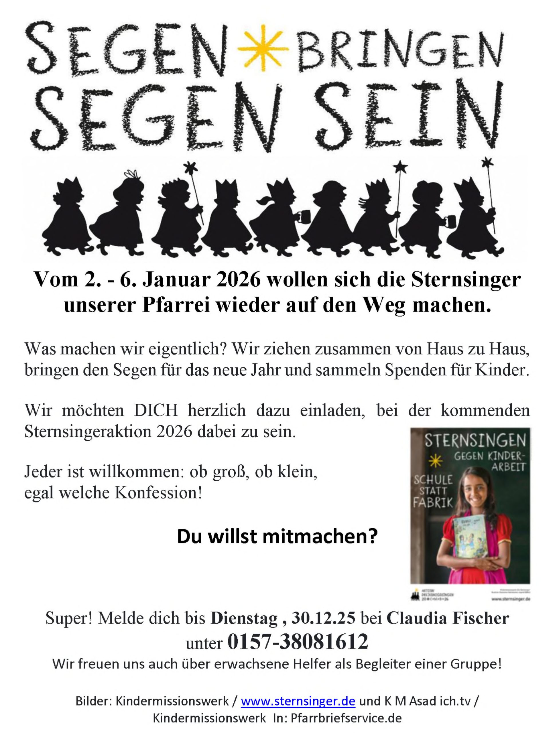 Sternsinger Stätzling – wer macht mit?